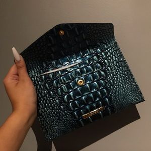 Blue/Green Brahmin Envelope Clutch